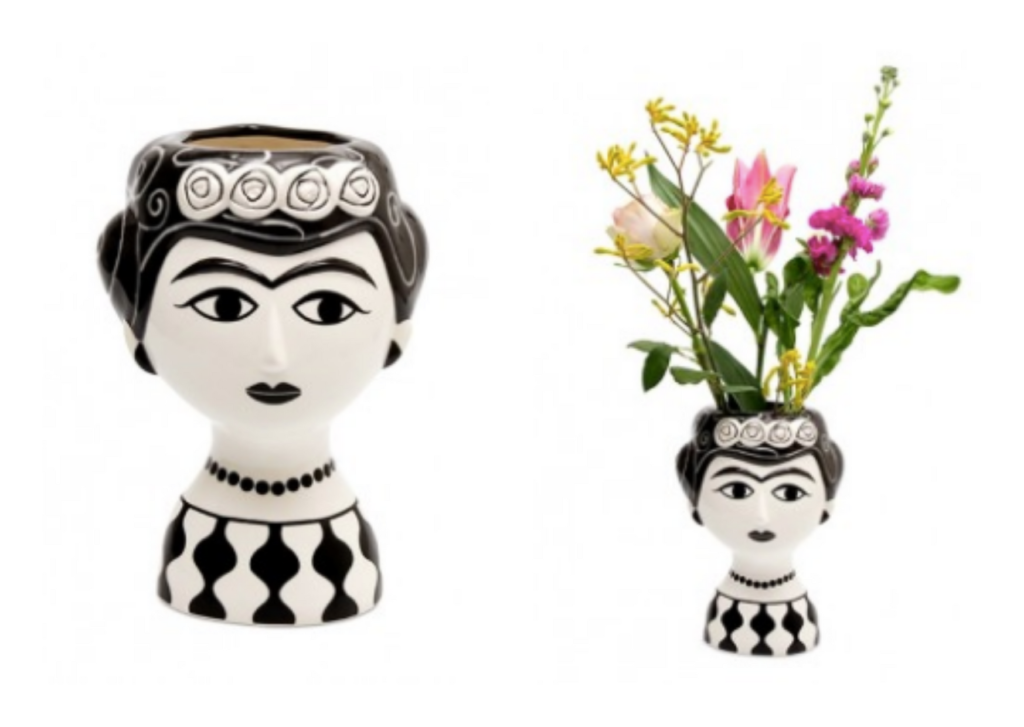 unique-ceramic-vase-monochrome-frida-kahlo